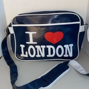 I Love London Messenger Bag 14” Wide 10.5” Tall Vinyl